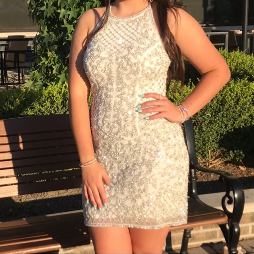 Sherri Hill white / silver dress